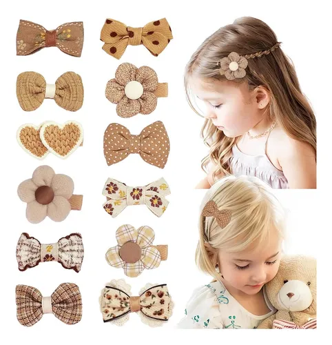comprar Elemirsa 12pcs Clips De Cabello Para El Cabello Marrón Tela 