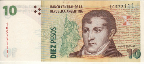 Bottero 3427 Billete De 10 Pesos Conv. 2007 2do Diseño - Au