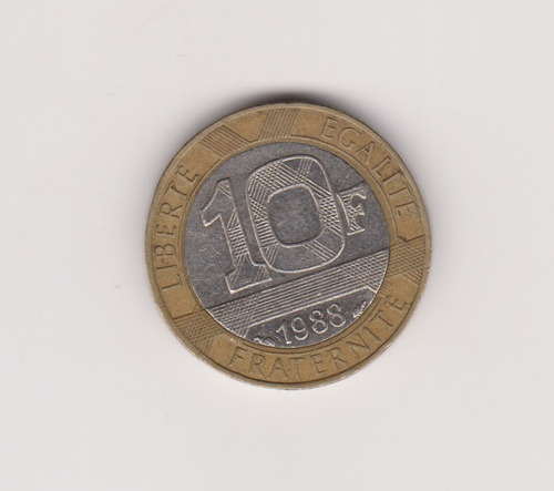 Moneda Francia 10 Francos Año 1988 Muy Bueno