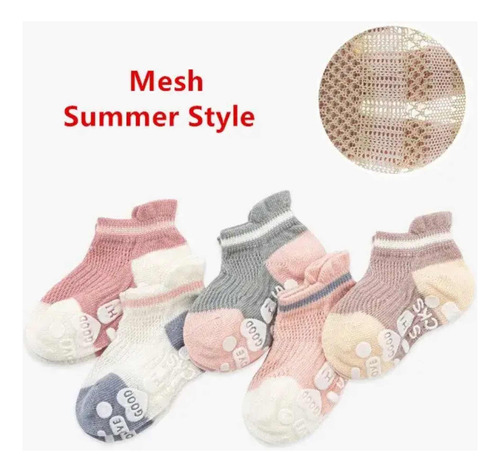5 Pares De Calcetines Antiderrapantes Para Bebés Niños