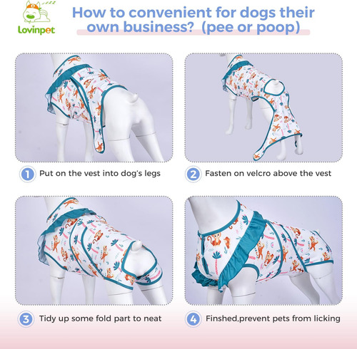 Traje De Recuperación De Perros De Lovinpet Para Perros Medi