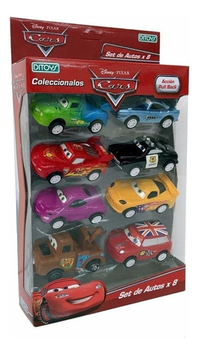 Cars Set Con 8 Autos Disney Orig Ditoys 