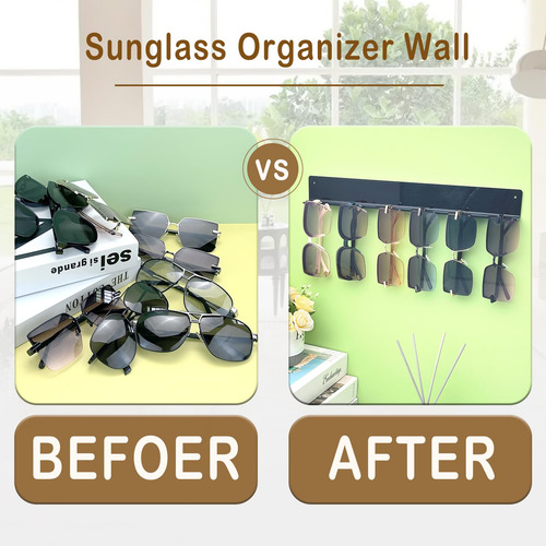 Organizador De Pared Para Lentes Bigfety Modelo Colgante 3 P Negro
