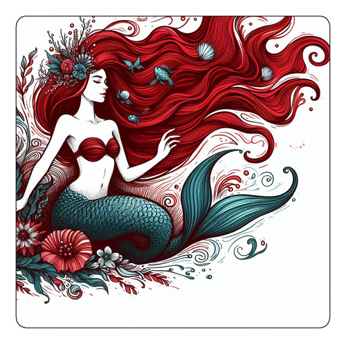 Mousepad Sirena Hermosa Pelo Largo Long Hair