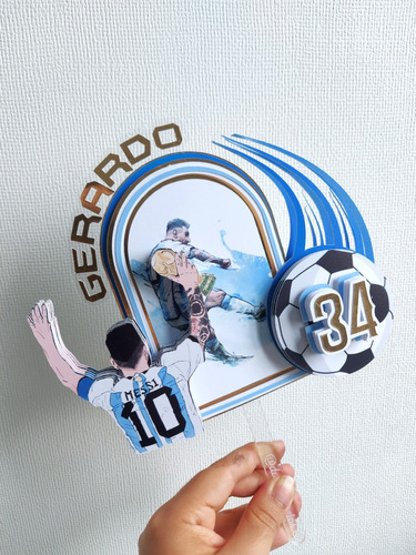 Cake Topper Personalizado Messi, Futbol, Argentina