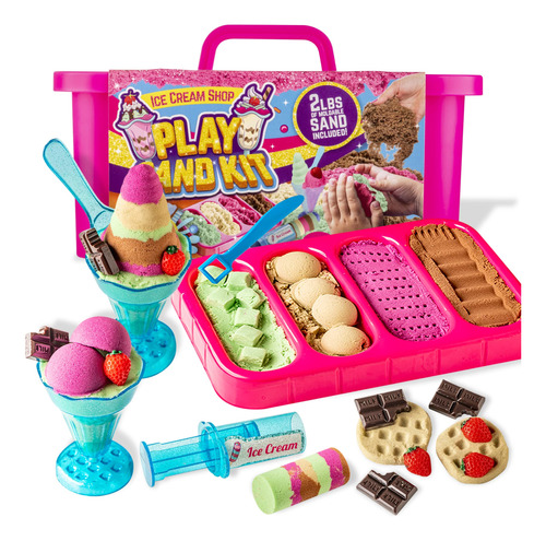 Girlzone Ice Cream Shop Play Sand Para Ninos, Divertido Kit