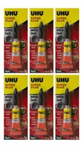 Comprar 6 Pegamentos Uhu Superglue Adhesivo Super Rapido Fuerte 3g 
