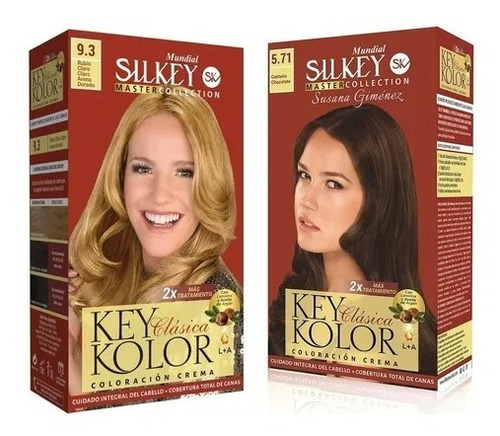  Silkey Tintura Key Kolor Clásica Kit Tono 8.34 rubio claro dorado cobrizo