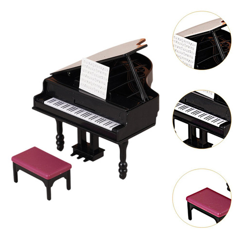 Xfw3 Casa De Muñecas En Miniatura Con Piano, Mini Muebles,