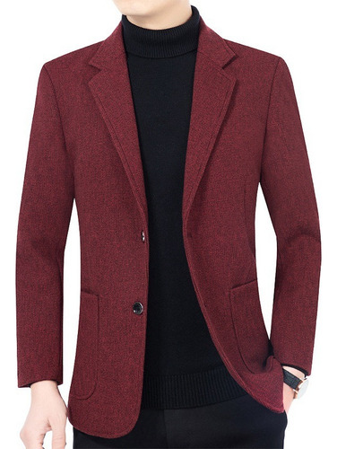 Saco Blazer Hombre Moda Formal Confort Slim Fit Dos Botón C