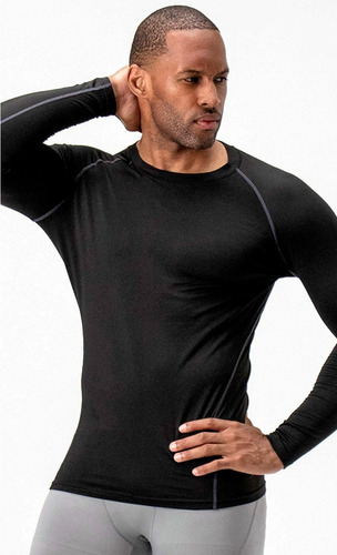 Imagen 2 de 5 de Pack 3 Polera Primera Capa Bambú Fibra Natural Hombre
