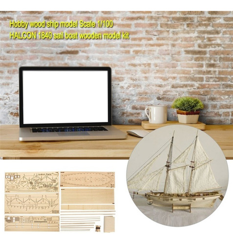Kit De Barco De Vela De Madera, 7 Piezas De Bronce, Modelo D