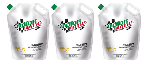 Aceite P/motor Sae 60 Motor Matic 4litros Caja C/ 3 Galones