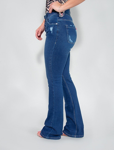 Imagem 5 de 6 de Calça Jeans Flare Feminina Revanche Chanine