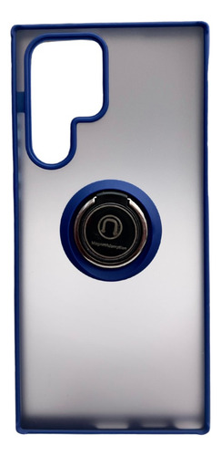 Funda Para Samsung S23ultra Uso Rudo Con Anillo Matte Ring Azul S23 Ultra