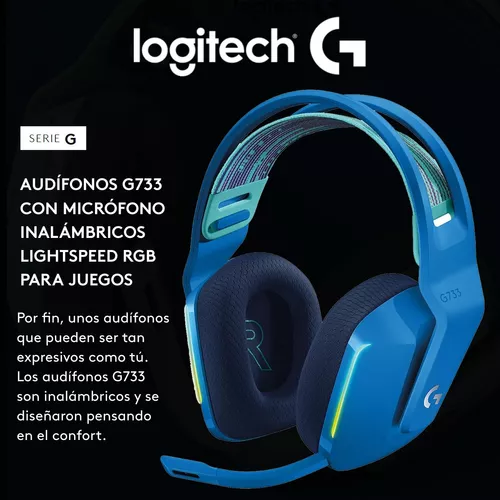 Audífonos Gamer Inalámbricos Logitech G733 LightSpeed RGB - Azul