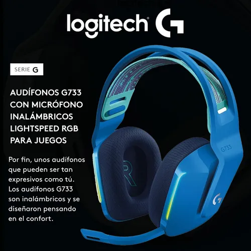 Logitech - Auriculares inalámbricos G733 Lightspeed para juegos, con  diadema de suspensión, LIGHTSYNC RGB, tecnología de micrófono Blue VO!CE y