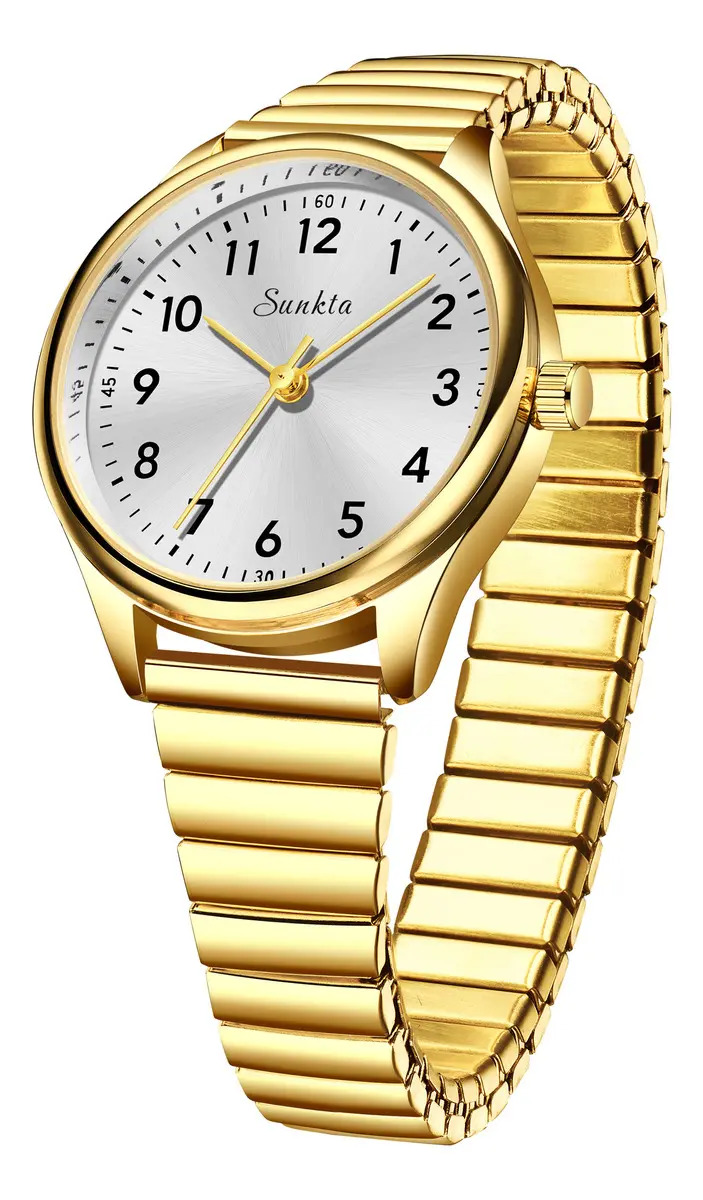 Reloj Lige elegante y casual de cuarzo dorado para mujer