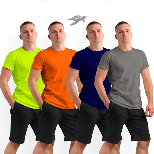 Kit 4 Camisetas Básica Masculina Dry Fit Lisa Tradicional