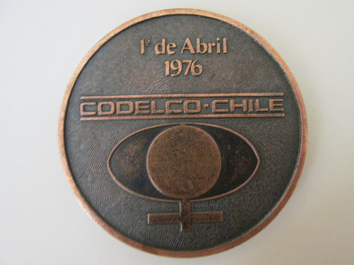 Antigua Medalla Fundacion De Codelco Chile Año 1976 Escasa (Usado)
