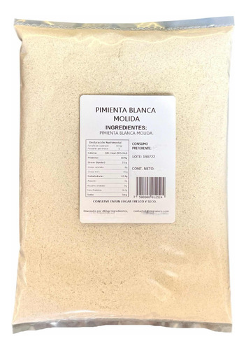 Pimienta Blanca Molida En Polvo 1 Kilo Eco