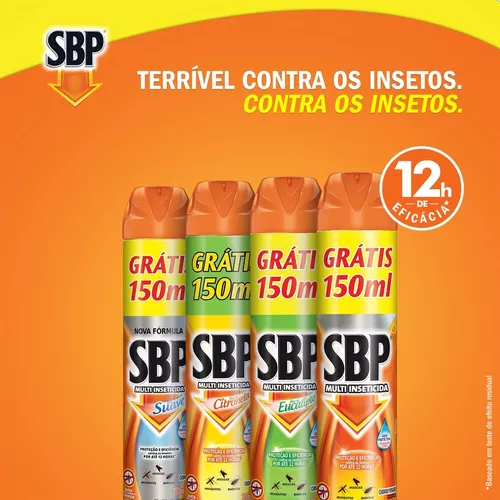 Multi-Inseticida SBP Óleo de Eucalipto Aerosol 450ml Grátis 150ml