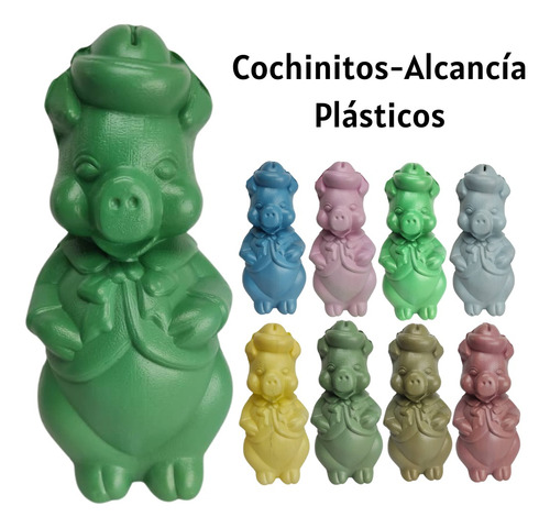 Cochinitos Alcancía Grande Plástico Colores Varios