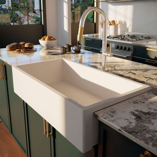 Cuba Akkor Farm Sink 55cm Ssm Cozinha Estilo Fazenda Avental Cor Branco