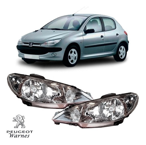 Imagen 1 de 10 de Juego Opticas Delanteras Lente Liso Peugeot 206 Xr 2004-2013
