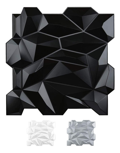 Panel De Pvc Para Paredes Interiores Art3d Diamond Negro 12u
