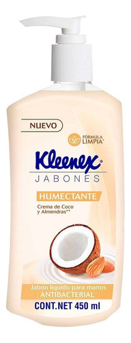 Jabón Líquido Para Manos Kleenex Humectante Coco Y Almendras 450ml