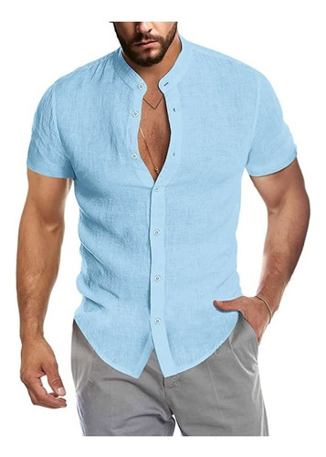 Polera De Lino Hombre Caballero Moda Casual Italia