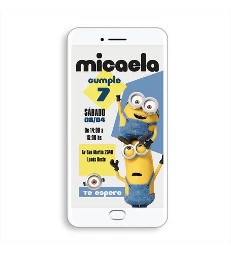 Tarjeta De Cumpleaños Minions Invitación Digital