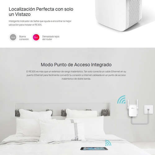 Tp-link, Extensor De Rango Wi-fi Banda Dual Ac1200, Re305