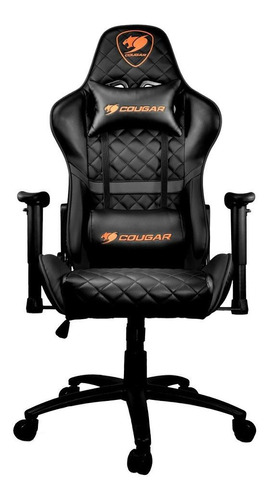 Cadeira de escritório Cougar Armor One gamer ergonômica  preta com estofado de couro sintético