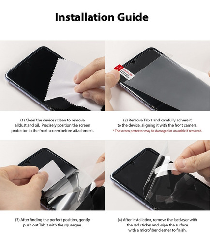 Imagen 9 de 9 de Film Ringke Screen Para Galaxy Z Fold 3 Pantalla Full