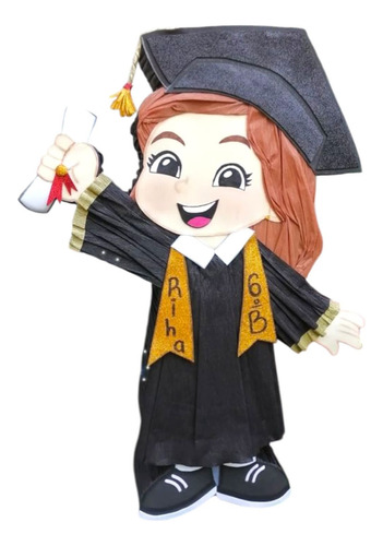 Piñatas De Graduación 80 Cm De Alto Varios Modelos A Elegir Negro Grande
