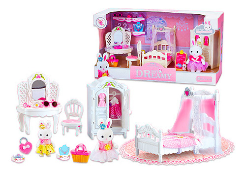 Juego Playset Coneja Con Dormitorio Y Accesorios Ub