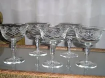 Comprar 898- Juego De 5 Copas De Champagne Talladas Al Acido