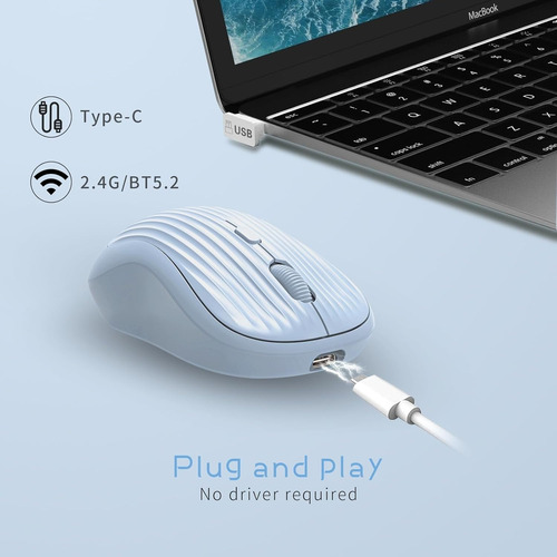 Ratón Inalámbrico Bluetooth Silencioso Con Ratón Pad