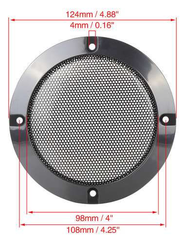 4 Cubres De Altavoz De Auto Rejillas For Bocina 4inch Negro
