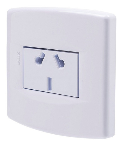 Imagen 3 de 6 de Llave De Luz Sica - 1 Toma Enchufe Argentino Mignon - Blanca