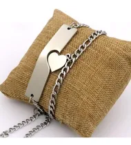 Comprar Pulseras Para Parejas Amigos Corazón Acero Inoxidable X2