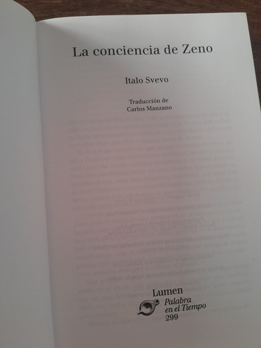 La Conciencia De Zeno. Italo Svevo. (Usado)