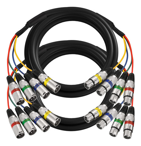 Ebxya Cables Xlr Snake De 15 Pies, Cable De Micrfono De 4 Ca