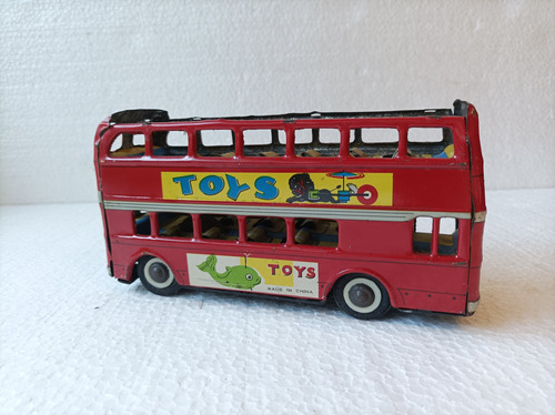 Juguete Antiguo De Hojalata Bus Ómnibus (20cm)