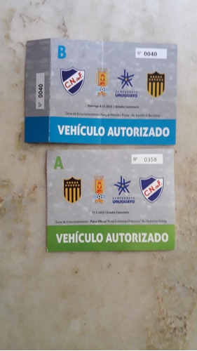 Autorizaciones Estacionar Autos,clasico Estadio Centenario