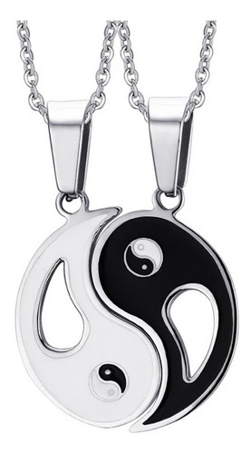 Collar Yin Yang Parejas Amor 2 Cadenas