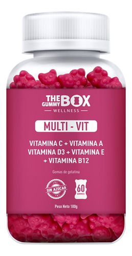 Gomitas Nutraceuticas Y Funcionales Suplementos Nutricionales Y Deportivos The Gummy Box Wellness 180 G