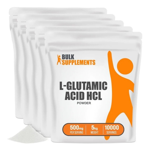 Bulk Supplements | Ácido L-glutámico Hcl | 5kg | 10000 Servi